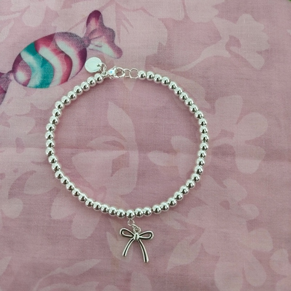 Tiffany & Co. Sterling Silver Bow Bead Bracelet